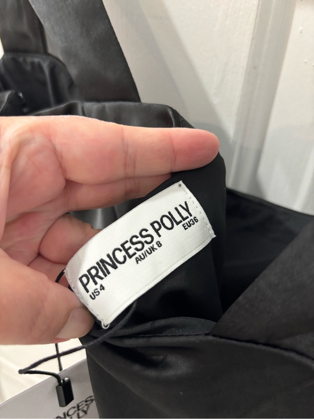 Princess Polly Black Satin Mini Dress with Wide Straps LBD - Picture 7 of 7